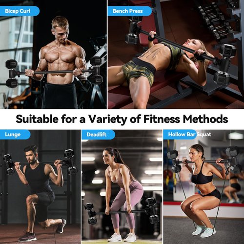 Dumbbell Converter Set， Convert Dumbbells to Barbell Set，Barbell Dumbbells Converter for Home Gym ， Weights Lifting for full Body Workouts，Adjustable weights & Up to 200 lb Capacity Weight Barbell，Collocation（exercise bands ）
