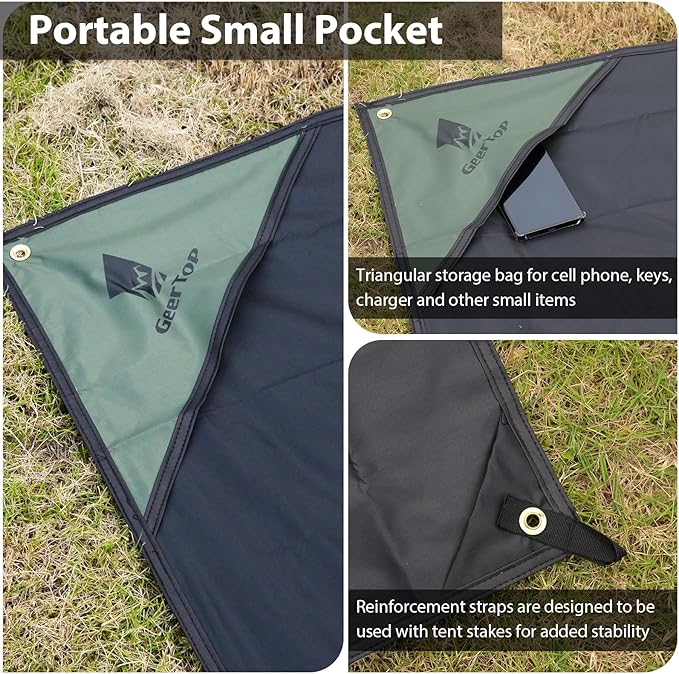 GEERTOP Portable Ultralight Tent Footprint Waterproof Ground Sheet Mat for Camping Hiking Backpacking Outdoor Picnic