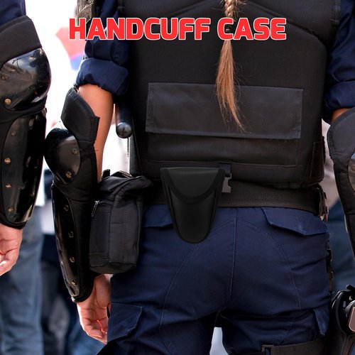 Yoghourds Double Lock Handcuffs, Adjustable Heavy Duty Steel Wrist Cuffs with 2 Keys & Handcuffs Holster in Police Edition Professional Grade - Gold Plating
