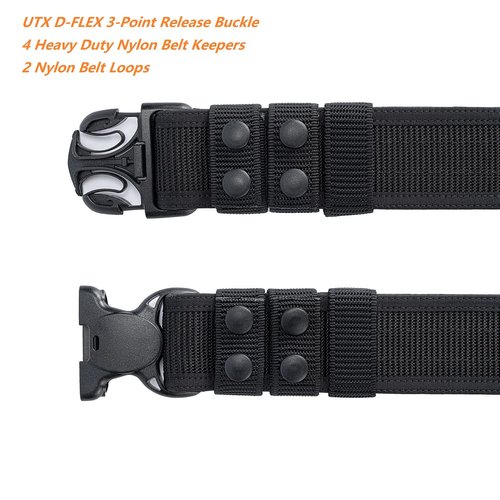 TACNEX Duty Belt w/Hook Lining 2" Police Duty Belts M(30"-34") + Double Magazine Pouch for Duty Belt Pistol Mag MOLLE Holster