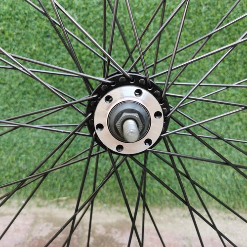 DONSP1986 26 inch x 1.85" Heavy Duty Bike Rim Wheel Set, 12 Gauge 48 Spokes Wheelset, Double Wall Aluminum Alloy 26" Bicycle Wheels Rims (Front & Rear) (Black) Disc Brake