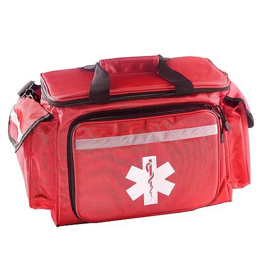 Primacare KB-1088 EMT First Responder Trauma Bag | Empty Deluxe EMS Shoulder Bag | Professional First Aid Kit Bag with 4 Large Compartments for Emergency Medical Supplies