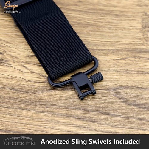 SUNYA Padded Crossbow Sling, Adjustable Crossbow Strap with Swivels - Black