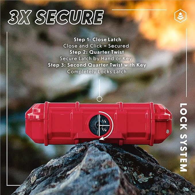 Evergreen 56 Waterproof Dry Box Protective Case with Pick & Pluck Foam - Travel Safe/Mil Spec/USA Made - for Cameras, Phones, Camping, Fishing, Hiking, Water Sports, Knives, Survival (Black)