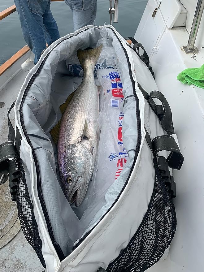 Opah Gear Fathom 6 King Insulated Fish Kill Cooler Bag for King Mackerel, 70" L x 20" W x 18" H, Heavy Duty, Marine-Grade Vinyl, Camping & Fishing