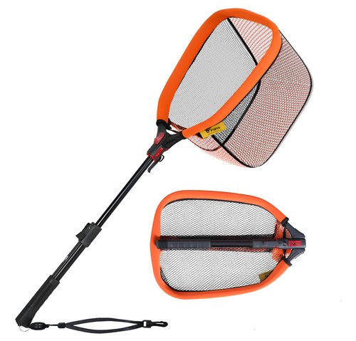 8Fans Extendable Fishing Net, Foldable Floating Landing Net,Non-Slip Hi-vis Grip, Ideal for Kayak Wading Fishing (40"/102cm Full (Telescopic Pole))
