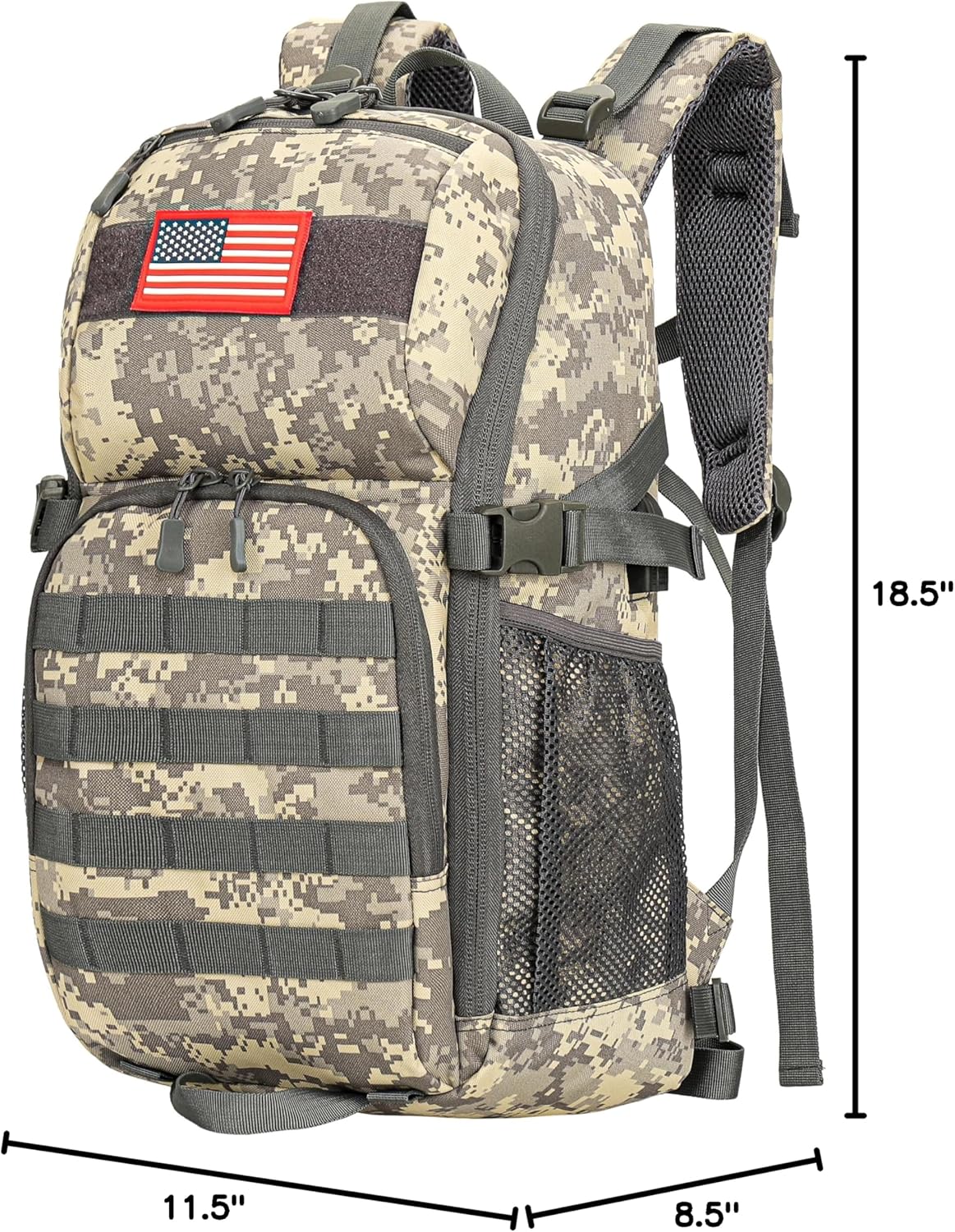 outdoor plus Camo Backpack,Military Boys Backpacks for School,40L Army Bookbag with USB Charging Port Waterproof