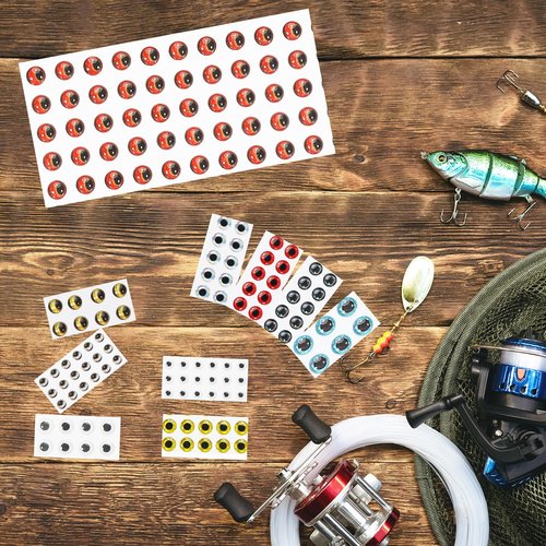 PATIKIL Fishing Lure 3D Eyes 12mm, 300Pcs Waterproof Artificial Fish Eye Fly Tying Lures Crafts Tackle Accessory for Fishing Baits DIY, 3 Colors