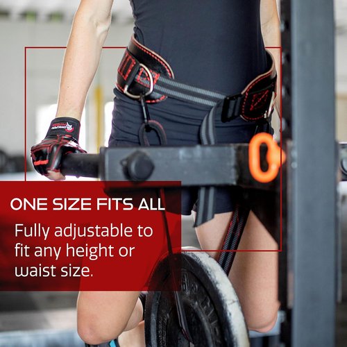 Dark Iron Fitness Dip Belt – Padded Leather Weight Lifting Belts w/ 40 Inch Strap for Squats & Pull Ups - Men & Women Weightlifting up to 270lbs