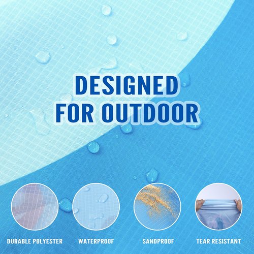 masso Beach Blanket Waterproof Sandproof 10'X 9' Extra Large Beach Mat Oversize Quick Drying Durable Outdoor Beach Mat Fits Up to 10 People, Lightweight Picnic Mat for Beach Travel Camping Hiking
