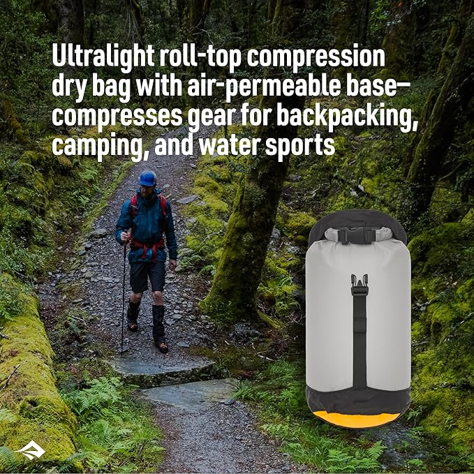Sea to Summit eVac Ultra-Lightweight Compression Dry Bag, Waterproof Dry Storage, 5 Liter, Highrise Grey