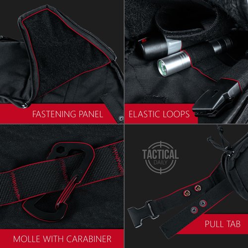 Tactical Daily CCW Sling Bag - Conceal Carry Crossbody with Adjustable Holster EDC Chest Pack, Regular, Black
