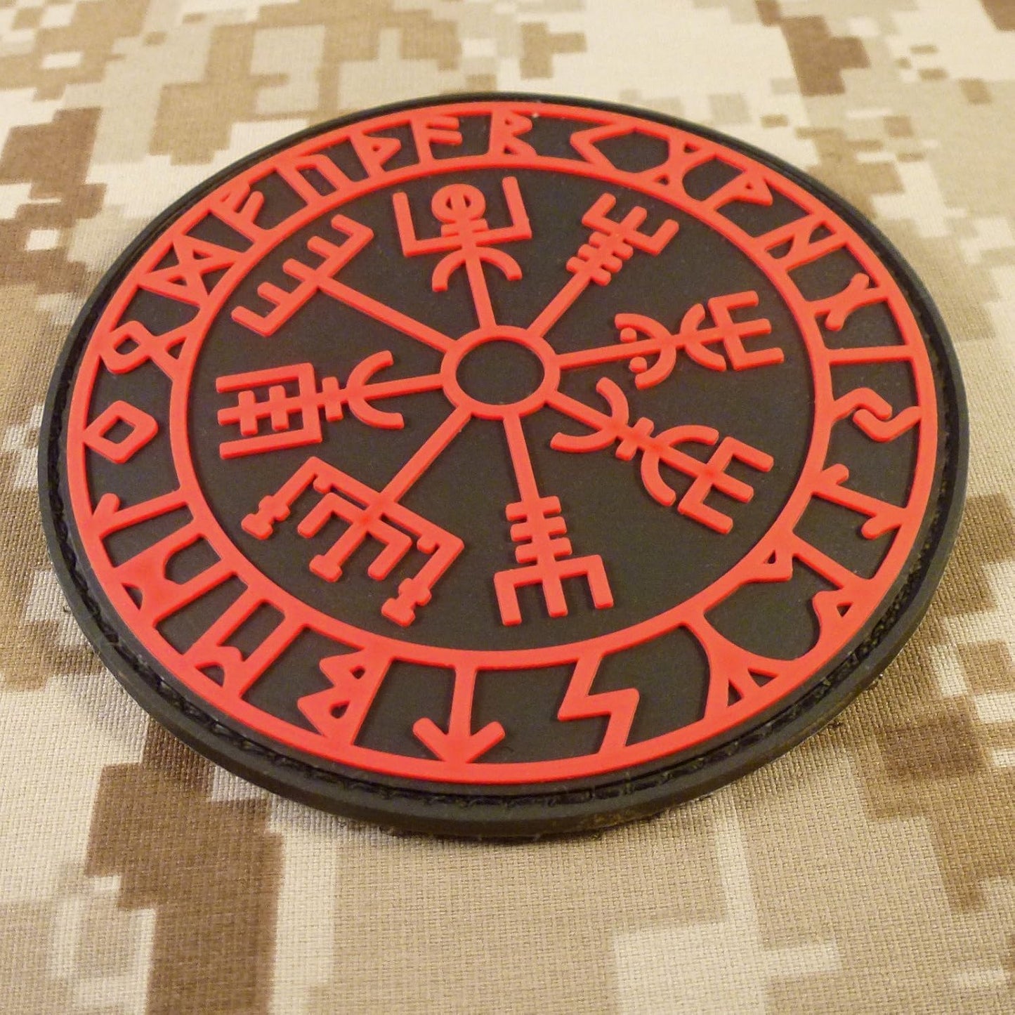 Vegvisir Viking Compass PVC Patch Compatible with Velcro - Norse Morale Tactical Patches for Backpacks, Vest (Subdued)