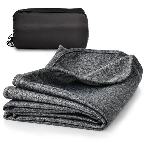 MUEUSS Travel Blankets for Airplane,Train,Car,Soft Compact,Adult Wearable Hoodie Blanket for Office Women,Desk Blanket, Office Chair Blanket Wrap for All Season Use,Camping Blankets 65" x 40",Gray