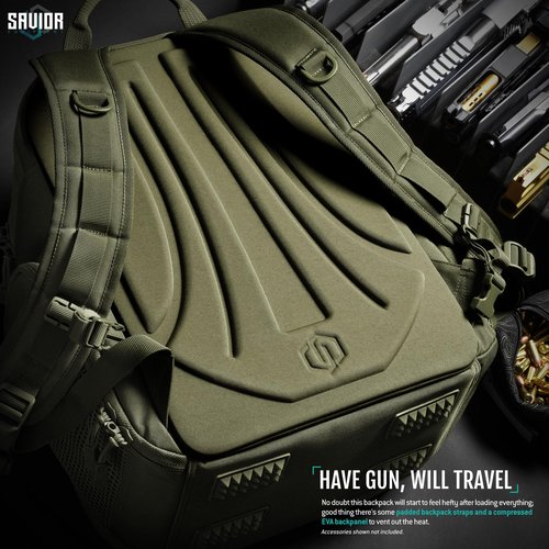 Savior Equipment SEMA Compact Tactical Range Pistol Backpack w/ 3 Gun Rug Sleeve