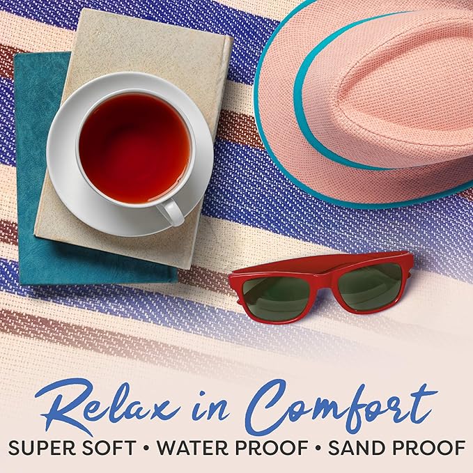 scuddles Extra Large Picnic & Outdoor Blanket Dual Layers for Outdoor Water-Resistant Handy Mat Tote Spring Summer Camping Blanket Great for The Beach