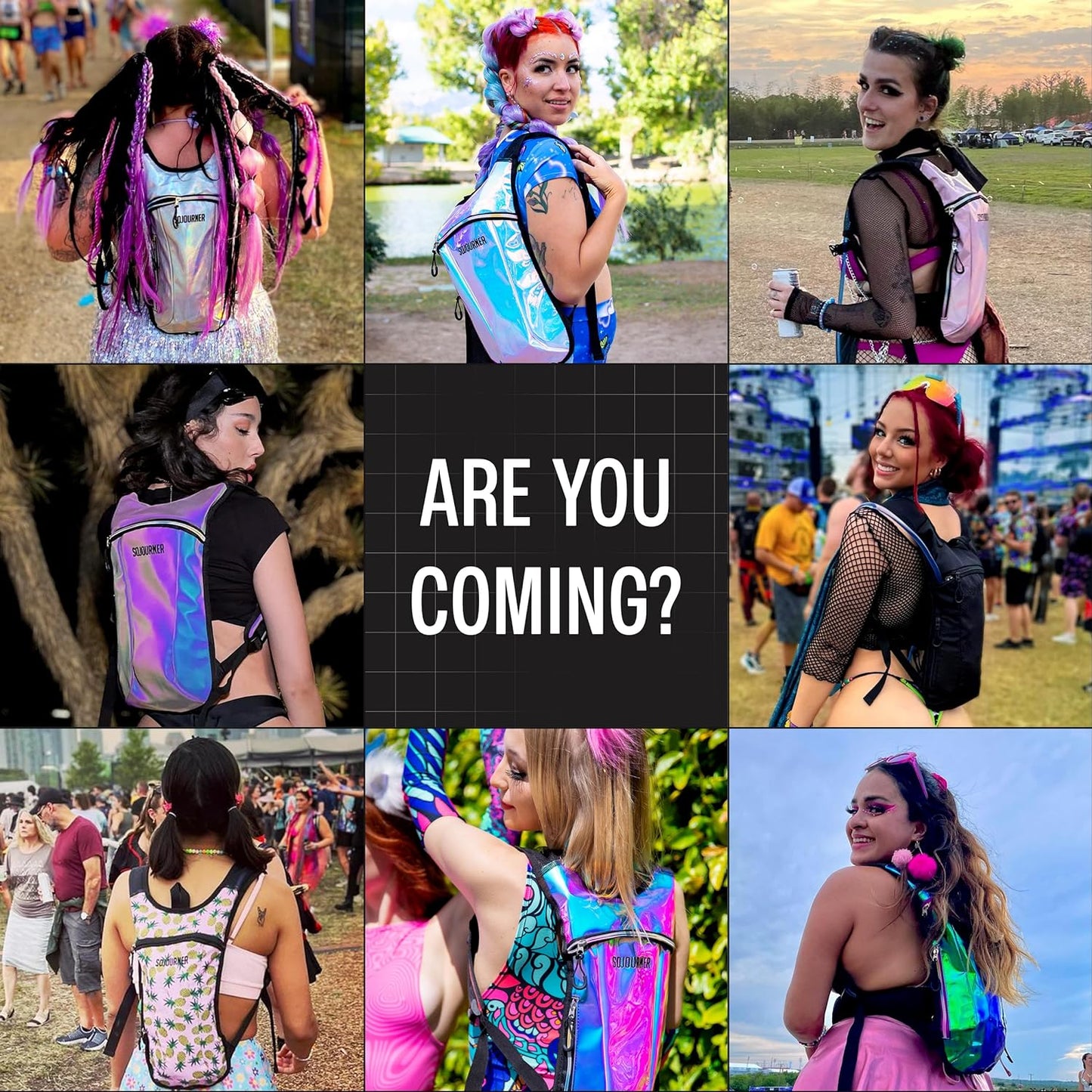 Sojourner Rave Hydration Pack - Hydration Backpack - Hydropack with 2L Bladder - Water Backpack for Festivals, Hiking, Running, Biking and More