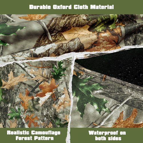 Hunting Tree Stand Blinds, Camouflage Tree Stand Cover, 102''x35''Hunting Realistic Forest Camo Treestand Ground Blinds with Zipper and Two Large Pockets for Deer, Elk, Turkey Hunting