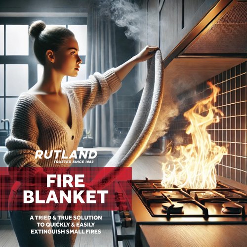 Rutland Fire Blanket for Home and Kitchen Emergency - 4 Pack, 40" x 40" - Fiberglass Fire Suppression Blanket Safety for Grilling, Camping and Boats