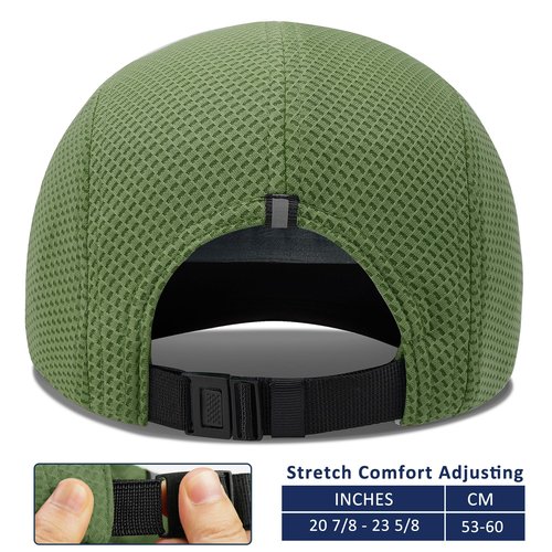 GADIEMKENSD Women's Race Day Running Hat Performance Mesh Baseball Cap Ventilation Lightweight Reflective Safety Ponytail Hats for Golf Hiking Beach Exercise Workout Gym Dark Green