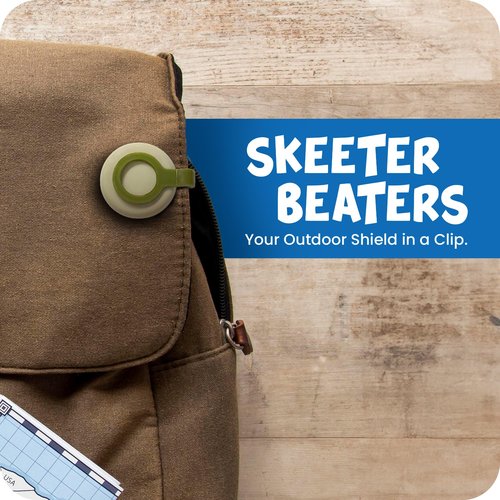 Repel 360 Skeeter Beaters Mosquito & Bug Wearable Mini Clips | Personal Mosquito Device | DEET Free | Clip On Clothing, Hat, Belt, Shoes- Set of 10