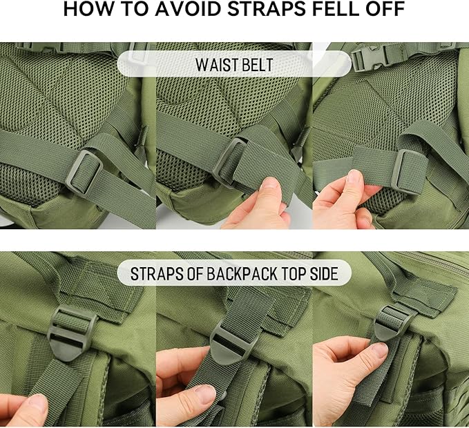 REEBOW GEAR Military Tactical Backpack Large Army 3 Day Assault Pack Molle Bag Boys Backpacks for School Army Green