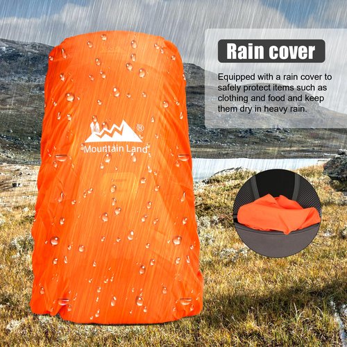 Mountain Land 40L Camping Hiking Backpack with Waterproof Rain Cover Backpacking for Treeking Outdoor Travel Pack Dark Blue