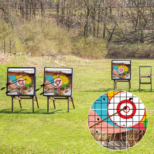 TLSWSHSY 20 Animal Shooting Paper, 16''x16'' Deer Target with Pegs, Highly Visible Vital Organ Target for Hunting Archery Practice
