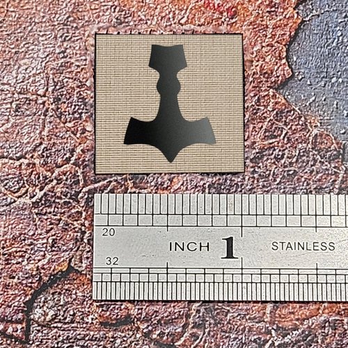 Mini Mjolnir Thor Hammer Norse Viking Tactical Morale Patch [Tan,Black]