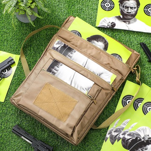 Wowangce 2 Pack 15" x 20" Range Target Carry Case for Shooting Range Bag with 3 Zipper Pockets Front Waterproof Small Range Bag Accessory Pouch for Shooting Range Convenient Carrying