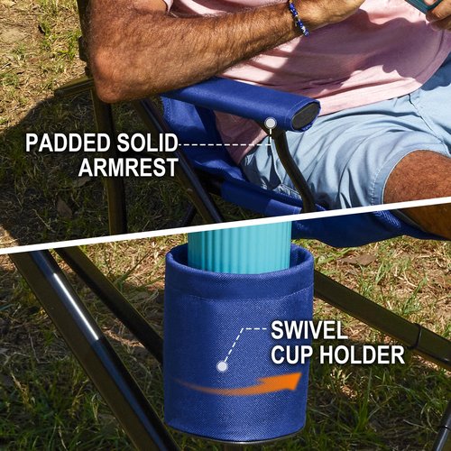OuterSpa Oversized Folding Camping Chairs for Adults Heavy Duty, Support 500lbs Big and Tall High Back Camping Chairs for Heavy People Padded Lawn Chairs Camp Chairs for Patio,Beach,Camp,Lawn,Outdoor
