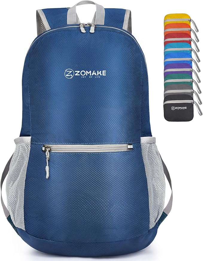 ZOMAKE Ultra Lightweight Hiking Backpack 20L, Packable Small Backpacks Water Resistant Daypack for Women Men(Navy Blue)