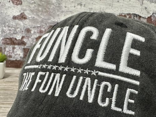 Hepandy Embroidered Funcle The Fun Uncle Baseball Cap, Gifts for Men, Washed Black Adjustable Cotton Trucker Snap Back Hat