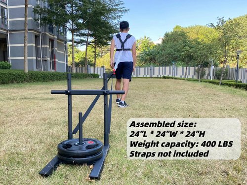 shikoyi Weight Sled for Training Adjustable Handle Push-Pull Workout Sled Fitness Sled for Athletic Exercise, Speed Improvement and Strength Training
