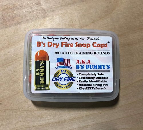 B's Dry Fire Snap Caps ® - Dummy 380 Auto Training Caps (7 Pack) (Orange Brass)