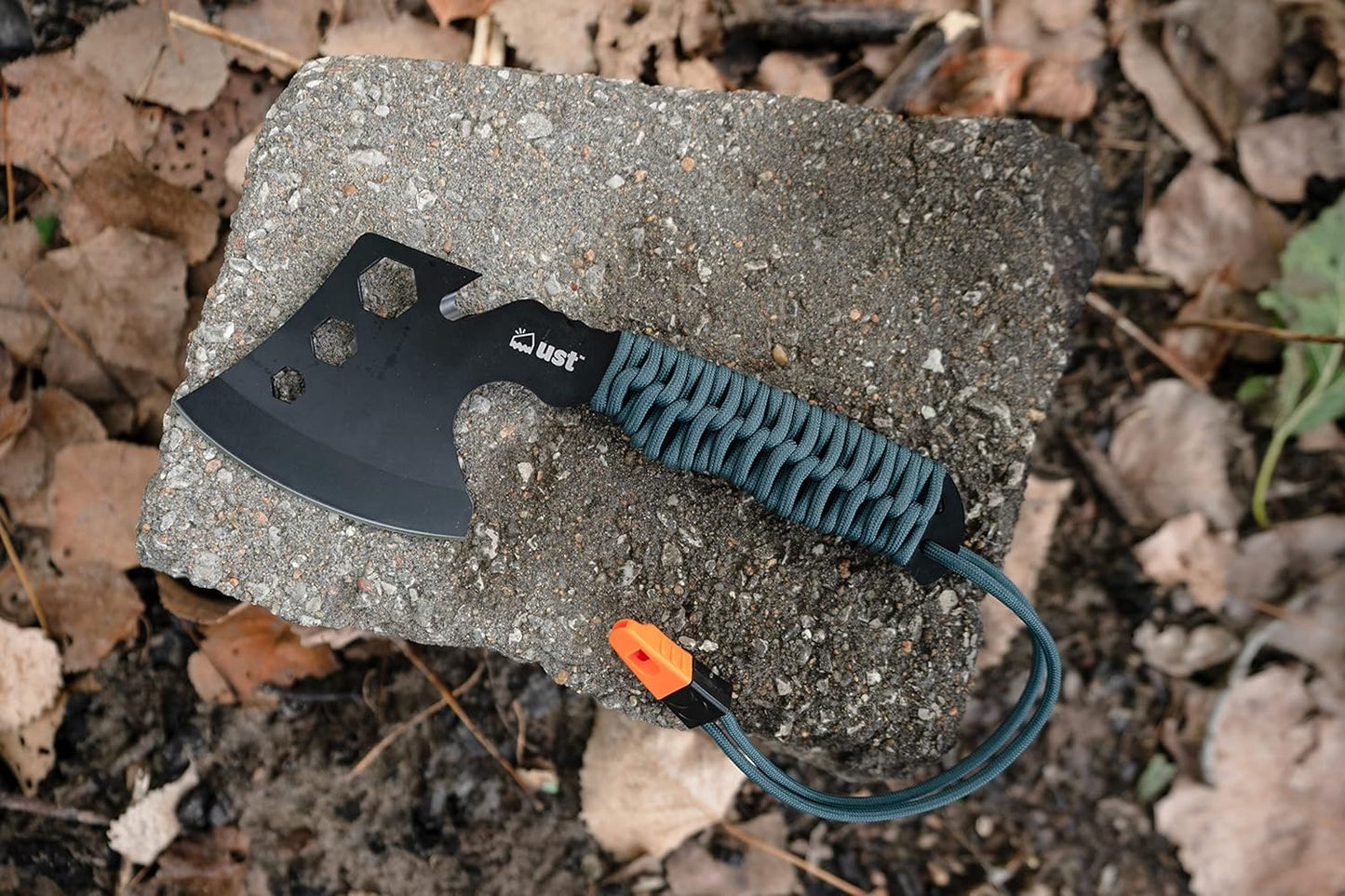ust parahatchet pro with hex wrenches, paratinder utility cord, fire starter, bottle opener/rope cutter and emergency whistle for hiking, backpacking, camping and outdoor survival