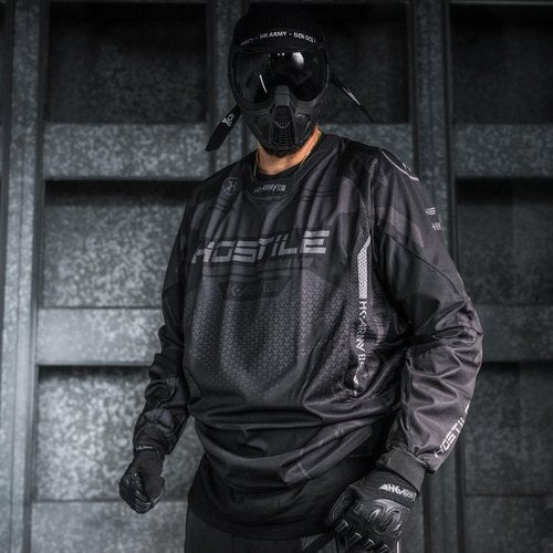 HK Army Proline Paintball Jersey for Men - Black Padded Paintball Shirt (Large)