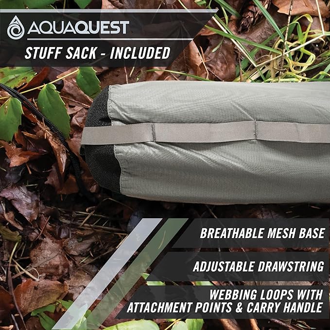 AquaQuest Guide Camping Tarp - Ultralight Tent Cover or Rain Fly - Waterproof Camping Gear Must Haves for Hiking, Hammock, Bivy & Survival, 20 x 13 ft, Stealth Gray