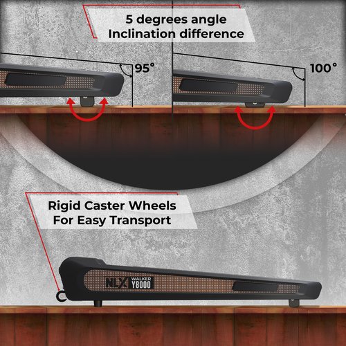 NLX Y8000 Treadmill - Under-Desk Treadmill Perfect for Home or Office Use, Walking or Running Treadmill with Adjustable Incline, 260 lbs Max User Capacity - by NLX Brand