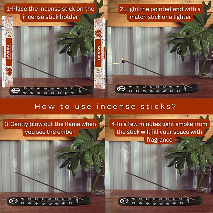 Myrrh Incense Sticks - Incienso de Mirra - Total 40 Insence-Sticks - Dual Pack of 20 Insense - Inciensos - Inscents - Natural Non Toxic Ingredients - Incents - Incence - Inscense