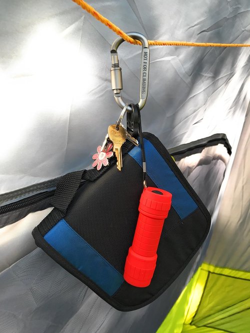 Locking Carabiner Clip, Spring loaded Aluminum D Ring, for Outdoor camping, organizing, keychain, Gate lock