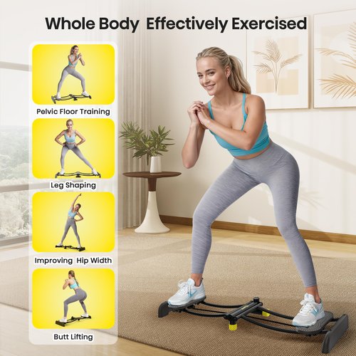 ZIWWVY Ski Trainer, Simulated Ski Machine, Adjustable Resistance Bands Machine Exercise Equipment for Leg Pelvic Floor Muscle Workout, Fun Cardio Fitness Equipment for Home Full Body Workout