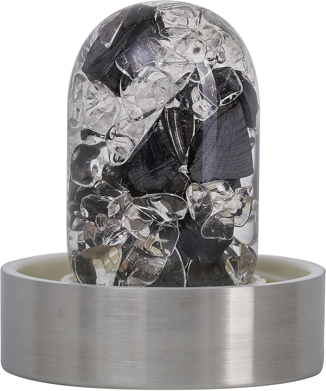 VitaJuwel ViA LUNA | Crystal Water Bottle with Rainbow Moonstone and Clear Quartz for Intuition, Empathy, Femininity