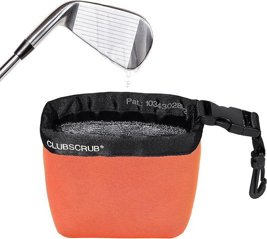 Golf Club and Golf Ball Cleaning Bag, Waterproof Clean Face Technology Liner, Detachable Clip, Machine Washable, Cleans Club Grooves, Dry Exterior (Neoprene or Microfiber Option Available)