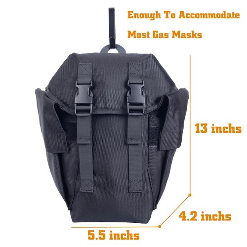 SdTacDuGe Tactical Gas Mask Drop Leg Pouch, Gas Mask Leg System with Quick Release Metal Clip, Polymer D Ring, Shoulder Strap, Leg Strap, and Adjustable Height Panel