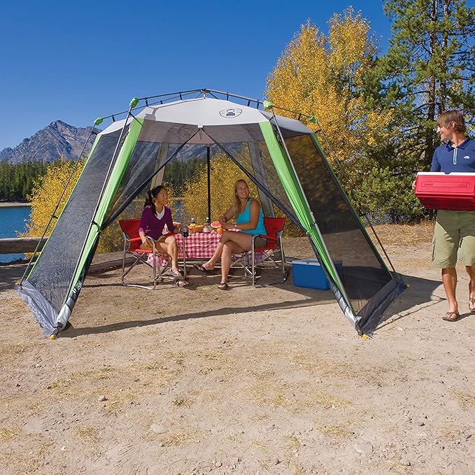 Coleman Skylodge Screened Canopy Tent with Instant Setup, 10x10/15x13ft Portable Screen Shelter with 1-Minute Setup for Bug-Free Lounging, Great for Picnic, Yard, Beach, Park, Camping, & More