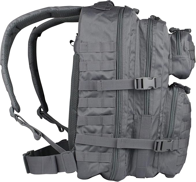 Mil-Tec Unisex Assault Pack - Rugged Durable Lightweight Ergonomic Versatile Tactical Outdoor Camping Hiking Backpack with Adjustable Padded Shoulder Straps & MOLLE Loops, Urban Gray, 20L