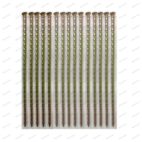 14-inch Galvanized Super Long Steel Nails for Wooden Piles Grass Floor Landscape Metal Yellow Nails Rust-Proof Extension Reinforcement Tent Camping Garden Anchor (20PCS)