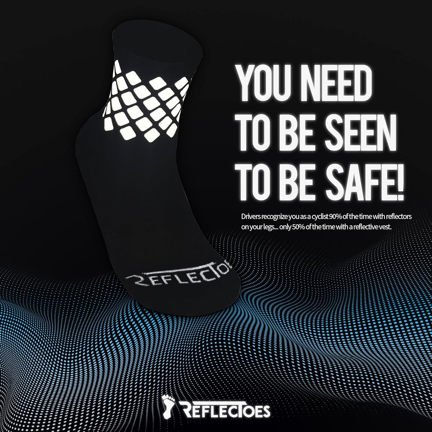 Reflective Socks - High Visibility Sports Socks Cushioned, Biomotion Safety Gear for Outdoor Athletes