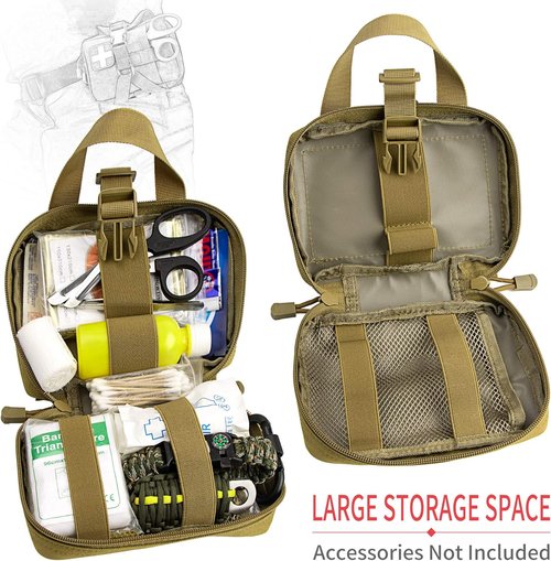 IronSeals Tactical Molle Pouches Multi-Purpose Military Nylon Waist Pack Utility Bag Detachable Patches Pouches for Dog Vest Harness